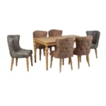 میز و صندلی ناهارخوری شش نفره گالری والریان مدل SH-Chester-2806