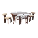میز و صندلی ناهارخوری شش نفره گالری والریان مدل M-CH-1506