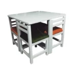 میز و صندلی ناهارخوری 4 نفره مدل V4.sefid - Image 3