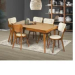 میز و صندلی ناهارخوری 6 نفره مدل لاله L06 - Image 2